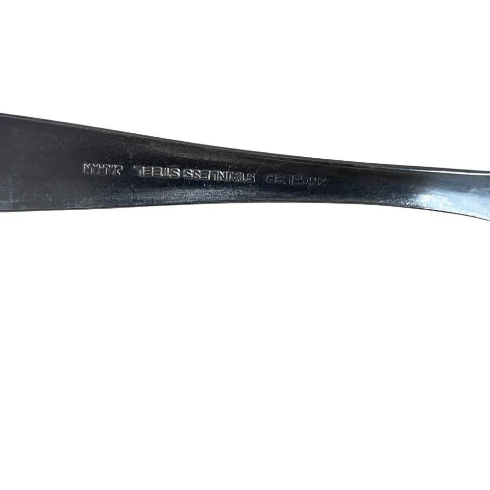 Set Of 3 Knoeler Stainless Steel Grapefruit Spoons Serrated Edges Vintage Silver